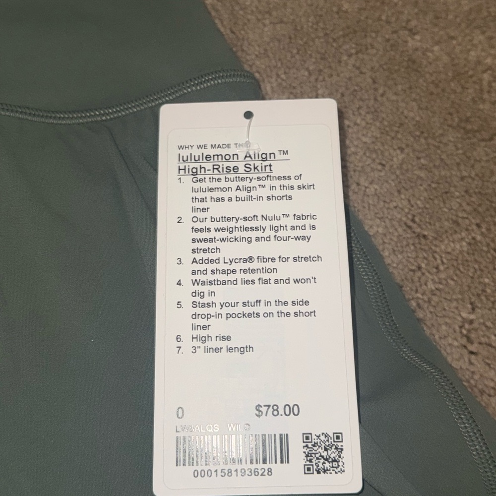 Lululemon Athletica High-Rise Skirt in Olive - Picture 4 of 4